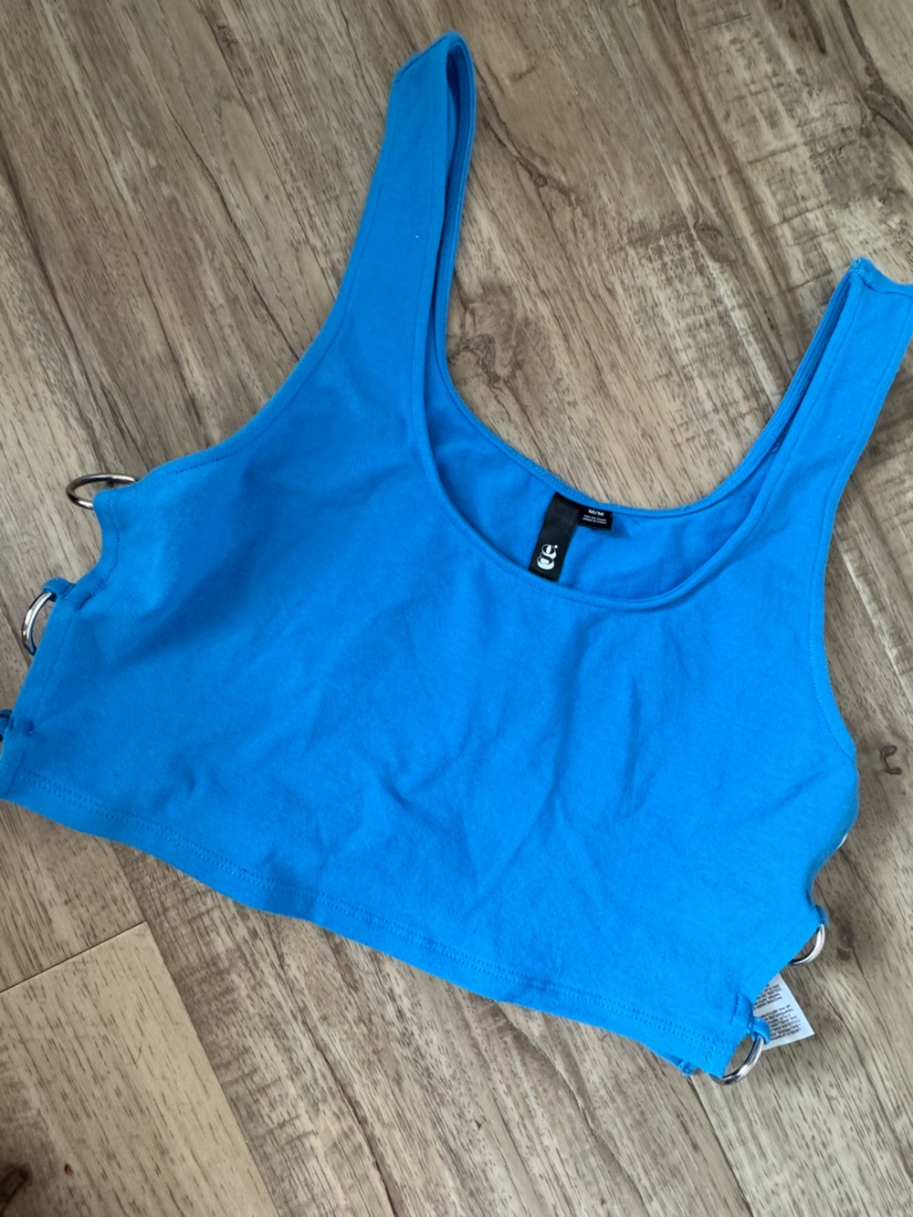 Garage Bright Blue Ring-Detail Crop Tank
